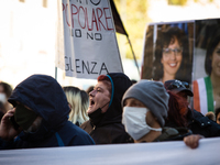 Precarious workers, students, movements for the right to housing protest against covid-19 dpcm restrictions in Rome, Italy, on November 21,...