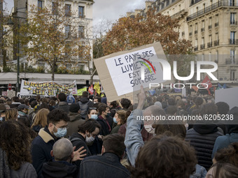 People gather at the Trocadero, responding to the call of several unions, to protest against the global security bill, the day after the app...