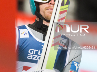 Michael Hayboeck (AUT) during the FIS ski jumping World Cup, team competition, in Wisla, Poland, on November 21, 2020. (