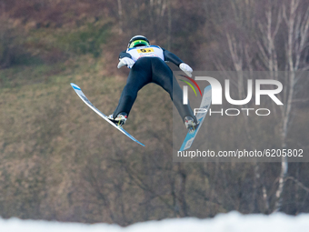 Anze Lanisek (SLO) during the FIS ski jumping World Cup, team competition, in Wisla, Poland, on November 21, 2020. (