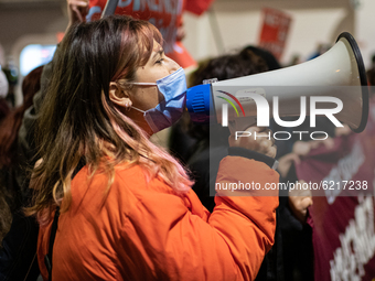 On 25 November 2020, during a protest for the International Day for the Elimination of Violence against Women 2020, demonstrators on Istikla...