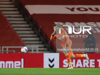 David Marshall of Derby County  during the Sky Bet Championship match between Middlesbrough and Derby County at the Riverside Stadium, Middl...