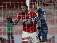 Britt Assombalonga of Middlesbrough  during the Sky Bet Championship match between Middlesbrough and Derby County at the Riverside Stadium,...