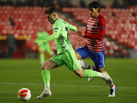 Marinos Tzioni, of AC Omonoia and Jesus Vallejo, of Granada CF  during the UEFA Europa League Group E stage match between Granada CF and AC...