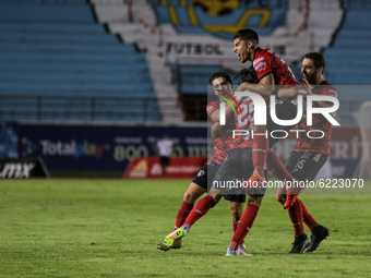  Tlaxcala FC  football team celebrate during the match of Guard1anes 2020 Reclassification Tournament between Cancun FC and Tlaxcala FC as p...