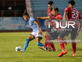 Michell Rodriguez of Cancun FC in action during the match of Guard1anes 2020 Reclassification Tournament between Cancun FC and Tlaxcala FC a...