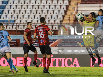 Octavio Paz of Tlaxcala FC  in action during the match of Guard1anes 2020 Reclassification Tournament between Cancun FC and Tlaxcala FC as p...