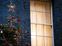 The annual Downing Street Christmas tree, decorated today by representatives of the British Christmas Tree Growers Association (BCTGA), stan...