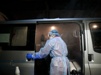 Portrait of Health Care Workers during the sanitation of instruments exposed to the Covid-19 virus in L'Aquila, Italy, on 28 November, 2020....