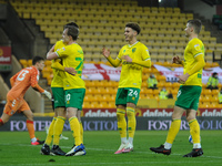 Norwichs Mario Vrancic  celebrates his first half goal with team mates  during the Sky Bet Championship match between Norwich City and Coven...
