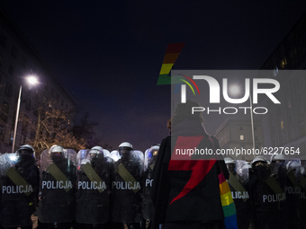 People take part in a demonstration against the new abortion law in Warsaw, Poland, on November 29, 2020. (