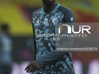    Ismaila Sarr of Watford during the Sky Bet Championship match between Watford and Preston North End at Vicarage Road, Watford, England on...