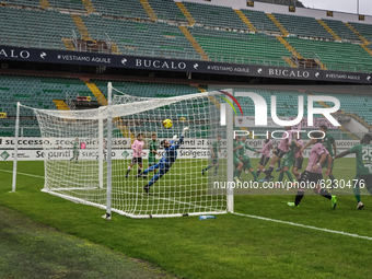 Ivan Marconi in goal during the Serie C match between Palermo FC and Monopoli, at the stadium Renzo Barbera of Palermo. Italy, Sicily, Paler...