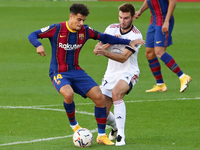 Philippe Coutinho and Jon Moncayola during the match between FC Barcelona and CA Osasuna, corresponding to the week 11 of the Liga Santander...