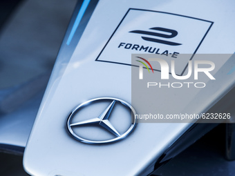 Mercedes-Benz EQ Formula E Team, mechanical detail, during the ABB Formula E Championship official pre-season test at Circuit Ricardo Tormo...