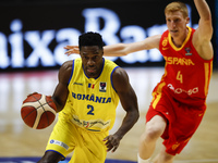 02 Giordan Watson of Romania defended by 04 Alberto Diaz of Spain during the FIBA EuroBasket 2022 Qualifiers match of group A between Spain...