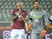 Simone Zaza of Torino FC  disappointment and Emil Audero of UC Sampdoria during the Serie A match between Torino FC and UC Sampdoria at Stad...