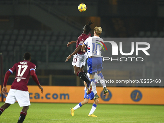 Soualiho Meit of Torino FC and Morten Thorsby of UC Sampdoria during the Serie A football match between Torino FC and UC Sampdoria at Olympi...
