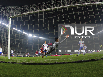 Emil Audero of UC Sampdoria in action (seen from the remote camera)  during the Serie A football match between Torino FC and UC Sampdoria at...