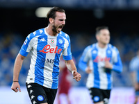 Fabian Ruiz of SSC Napoli celebrates after scoring second goal  during the Serie A match between SSC Napoli and AS Roma at Stadio San Paolo,...