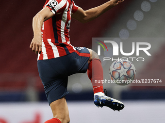 Marcos Llorente of Atletico Madrid controls the ball during the UEFA Champions League Group A stage match between Atletico Madrid and FC Bay...