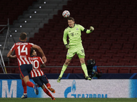 Alexander Nubel of Bayern makes a save during the UEFA Champions League Group A stage match between Atletico Madrid and FC Bayern Muenchen a...