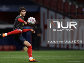 Joao Felix of Atletico Madrid during the warm-up before the UEFA Champions League Group A stage match between Atletico Madrid and FC Bayern...