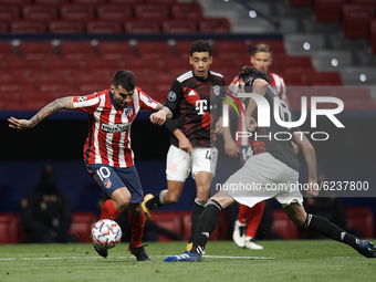 Angel Correa of Atletico Madrid during the UEFA Champions League Group A stage match between Atletico Madrid and FC Bayern Muenchen at Estad...