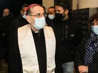 The Archbishop of Milan Mario Delpini blesses the popular area of the city on the occasion of Holy Christmas, Milan, Italy, on December 11 2...
