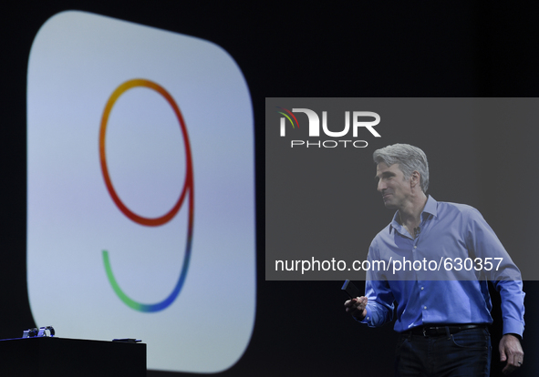 (150608) -- SAN FRANCISCO, June 8, 2015 () -- Craig Federighi, Apple's senior vice president of Software Engineering, attends the Apple Worl...