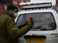Local police foild the protest by Family members of killed alledged militants in Srinagar, Indian Administered Kashmir on 04 January 2021. F...
