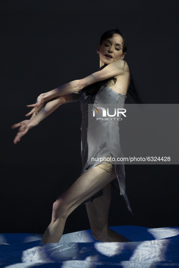 Spanish dancer Lucia Lacarra performs during  of ''Fordlandia'' at the Teatros del Canal in Madrid on January 5, 2021 Spain 