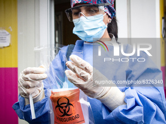 Coronavirus swab test in Buenos Aires, Argentina, on January 6, 2021. (Photo by Federico Rotter/NurPhoto)