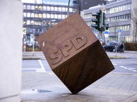 A view of the main entrance of Social Party (SPD) headquarters ''Willy-Brandt-Haus'' in Berlin, Germany, on January 8, 2021. (