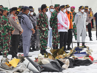 The Minister of Transportation of the Republic of Indonesia gave a press statement regarding the Sriwijaya Air plane crash, Sunday, January...