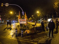 Catalan independence is next to independence flags on avenue.
Close to the elections of the Generalitat of Catalonia, the Spanish extreme ri...
