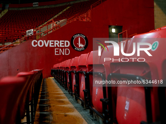 A general view of empty seats inside the stadium prior to the Sky Bet League 1 match between Charlton Athletic and Rochdale at The Valley, L...