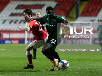  Kwadwo Baah of Rochdale in action during the Sky Bet League 1 match between Charlton Athletic and Rochdale at The Valley, London on Tuesday...