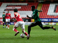 Kwadwo Baah of Rochdale in action during the Sky Bet League 1 match between Charlton Athletic and Rochdale at The Valley, London on Tuesday...
