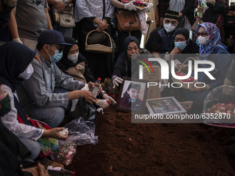 Funeral ceremony for the victims of Sriwijaya Air SJ 182 plane crash at a public cemetery at Pondok Petir Cemetery, in Depok, Indonesia, on...
