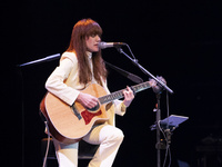 Spanish singer Ana Fernandez Villaverde known as La Bien Querida performs on stage at Madrid Brillante Festival at Teatro La Latina on Janua...