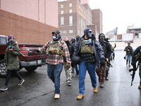 Armed Boogaloo Bois rally in Columbus, Ohio on January 17th, 2021 in part of long-planned events that took place in multiple state capitols...