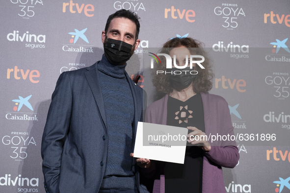Actress Ana Belen and actor Dani Rovira attend the 35th Goya Cinema Awards candidates lecture at Academia de Cine on January 18, 2021 in Mad...