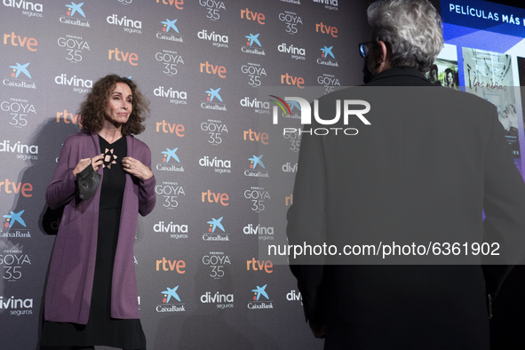 Actress Ana Belen attends the 35th Goya Cinema Awards candidates lecture at Academia de Cine on January 18, 2021 in Madrid, Spain.  