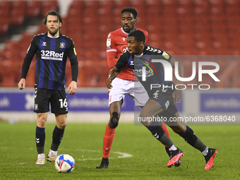 
Anfernee Dijksteel of Middlesbrough in action during the Sky Bet Championship match between Nottingham Forest and Middlesbrough at the City...