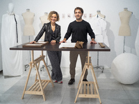 Ines Marinero and Nicolas Marinero during the presentation of the first bridal collection 