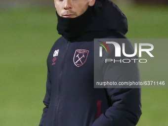 Olli Harder manager of West Ham United Ladies    during  FA Women's Continental Tyres League Cup Quarter Final match between West Ham United...