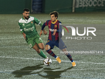 Ricky Puig and Agus Medina during the match between UE Cornella and FC Barcelona, corresponding to the 1/16 final of the King Cup, played at...