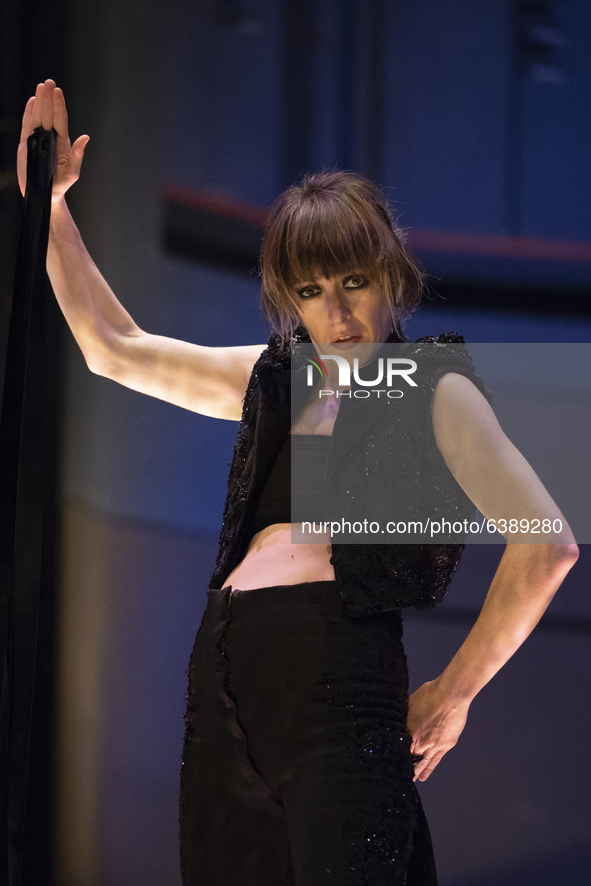 the dancer Luz Arcas during the Tona performance at the La Abadia Theater in Madrid. January 28, 2021 Spain 