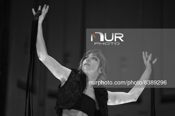 (EDITOR'S NOTE: Image was converted to black and white) The dancer Luz Arcas during the Tona performance at the La Abadia Theater in Madrid....